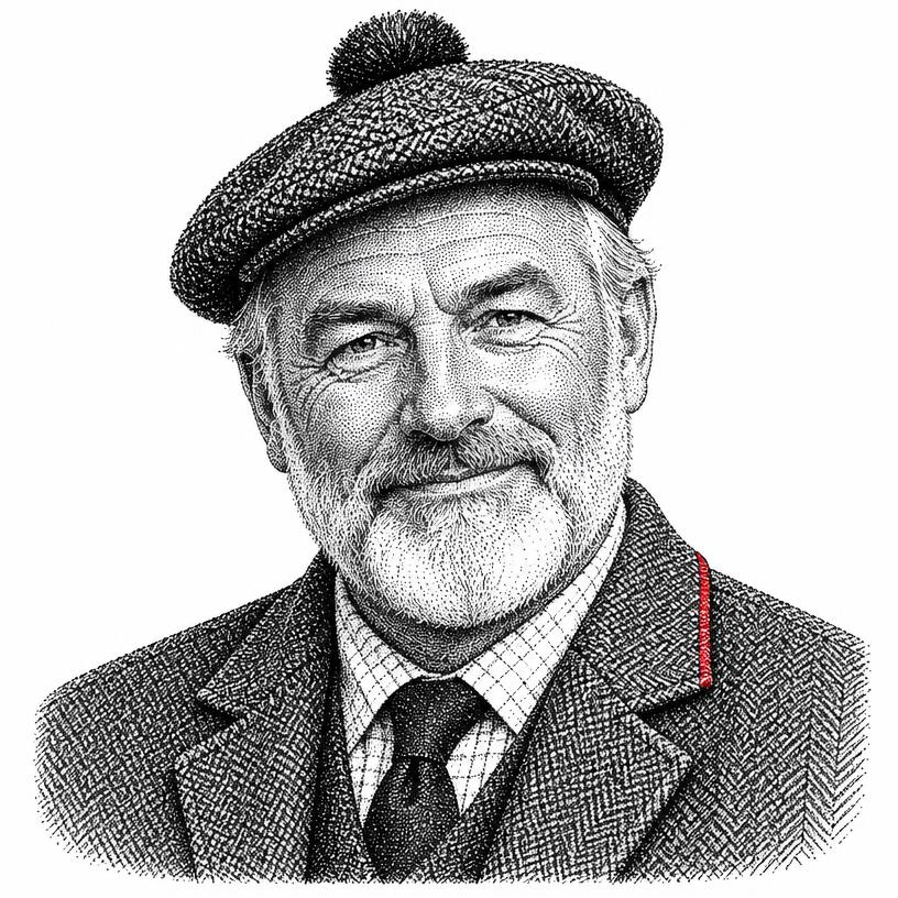 Illustrated portrait of Alasdair Munro